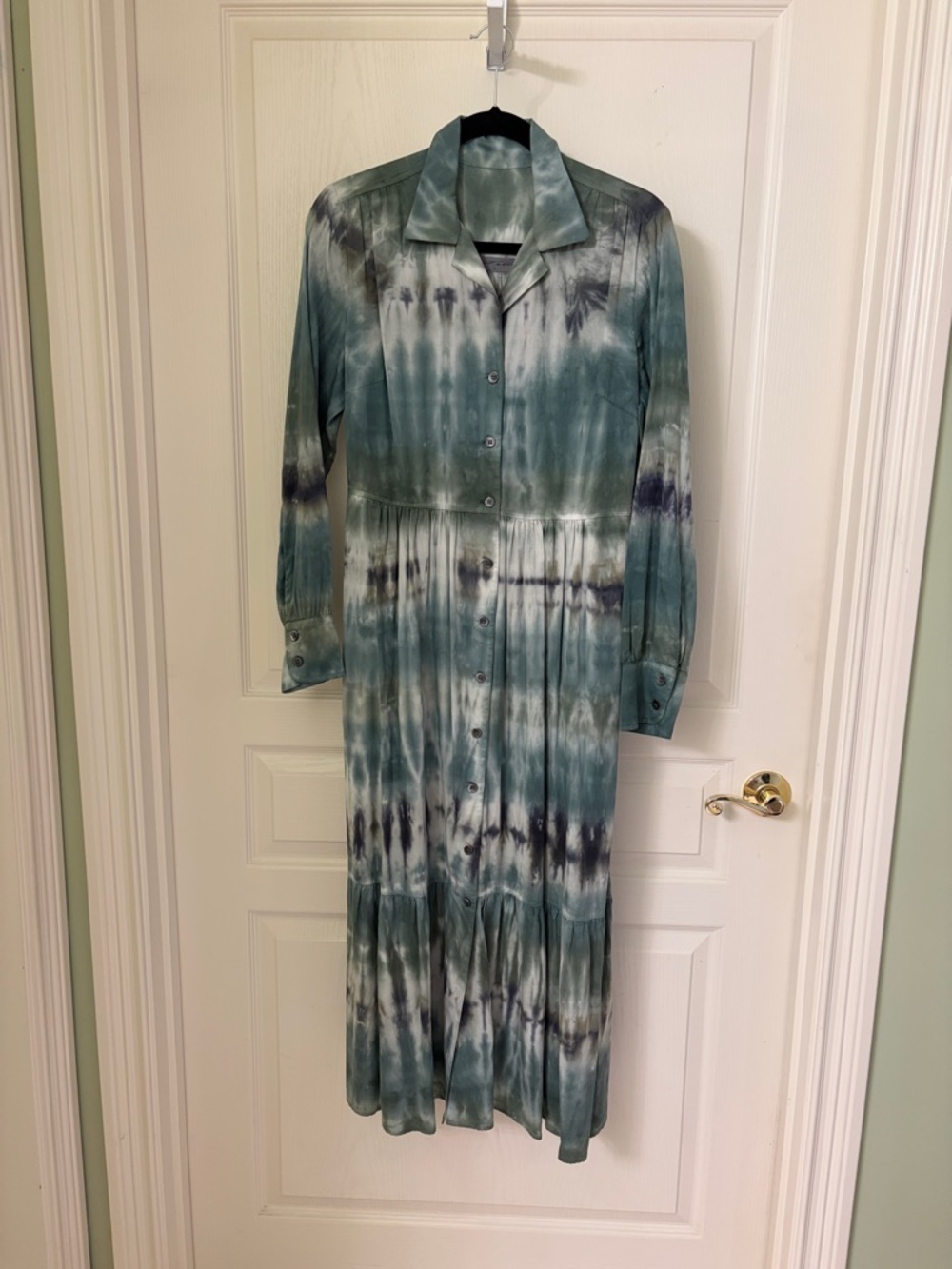 Raquel Allegra Green Tie-Dye Maxi Dress